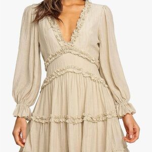 Elegant Cream Ruffle Dress